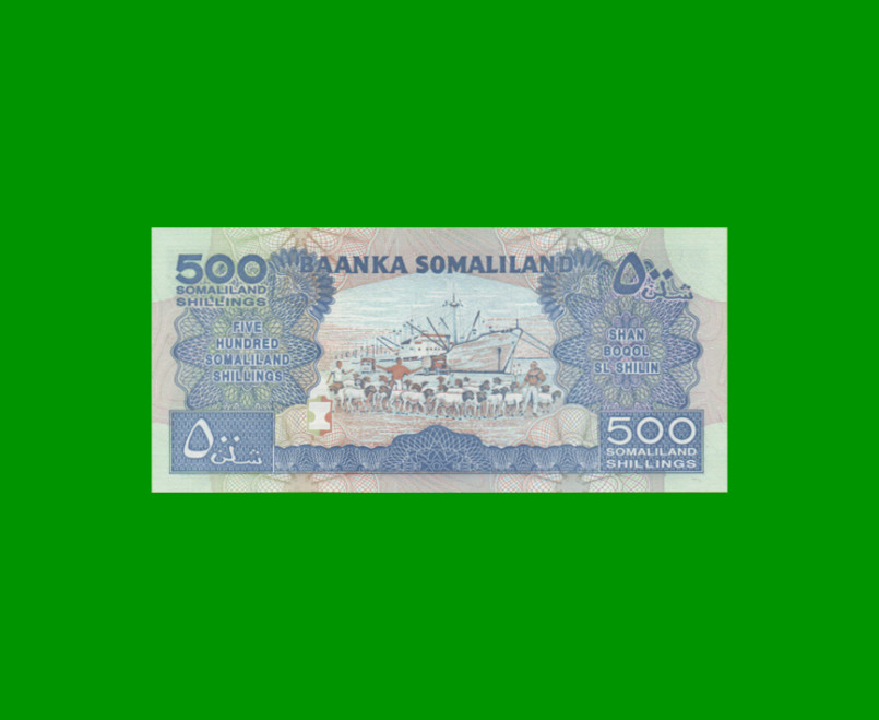 BILLETE DE SOMALILAND 500 SHILLINGS, PICK 6h, AÑO 2011, ESTADO SIN CIRCULAR.- - Imagen 2