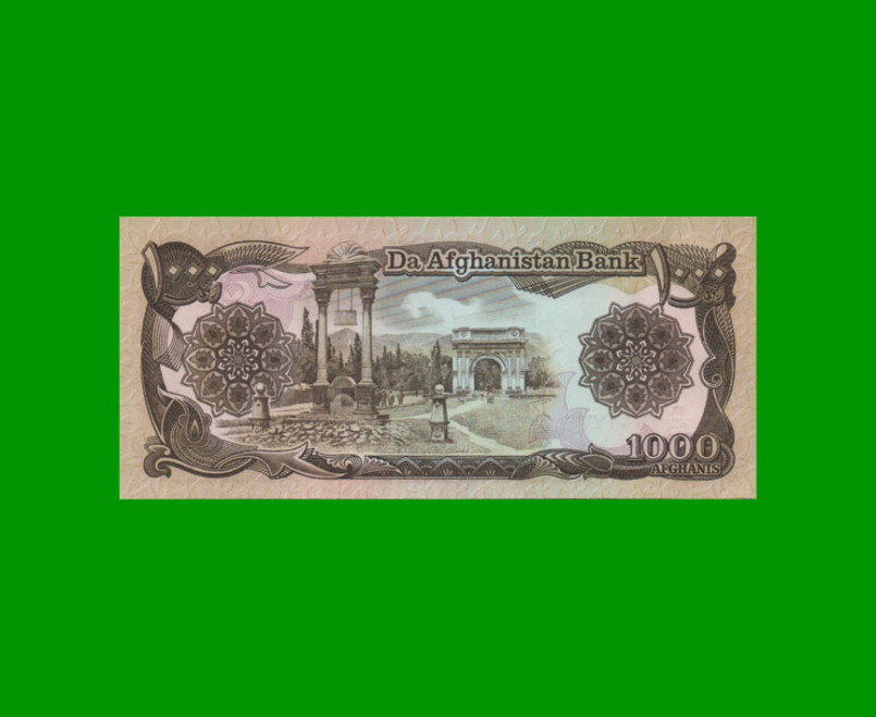 BILLETE DE AFGANISTAN 1.000 AFGHANIS, PICK 61c, AÑO 1991, ESTADO SIN CIRCULAR.- - Imagen 2