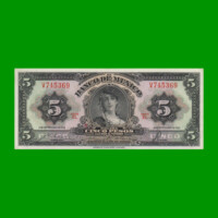 BILLETE DE MEXICO $5,00 PICK 57c, AÑO 1954, ESTADO EXCELENTE.-
