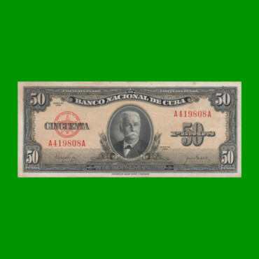 BILLETE DE CUBA $50,00 PICK 81a, AÑO 1950, ESTADO EXCELENTE.-
