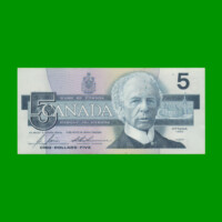 BILLETE DE CANADA 5 DOLARES PICK 95c, AÑO 1986, ESTADO EXCELENTE+.-