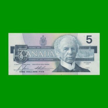 BILLETE DE CANADA 5 DOLARES PICK 95c, AÑO 1986, ESTADO EXCELENTE+.-