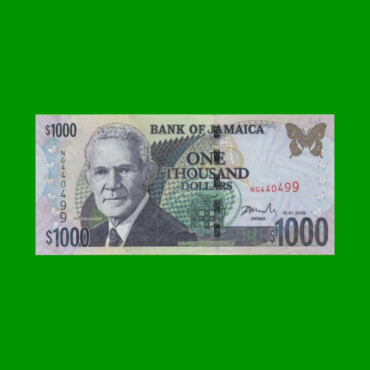 BILLETE DE JAMAICA 1.000 DOLARES PICK 86f, AÑO 2008 ESTADO SIN CIRCULAR.-