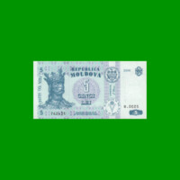 BILLETE DE MOLDAVIA 5 LEI, PICK 9e, AÑO 2006 ESTADO SIN CIRCULAR.-