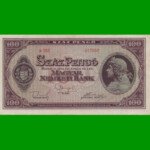 BILLETE DE HUNGRIA 100 PENGO, PICK 111b, AÑO 1945 ESTADO MUY BUENO.-