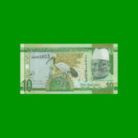 BILLETE DE GAMBIA 10 DALASIS, PICK 32, AÑO 2015 ESTADO SIN CIRCULAR.-