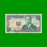 BILLETE DE KENYA 10 SHILINGI,  PICK 24b, AÑO 1990 ESTADO SIN CIRCULAR.-