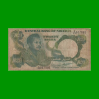 BILLETE DE NIGERIA 20 NAIRA, PICK 26e, AÑO 1984 ESTADO BUENO.-