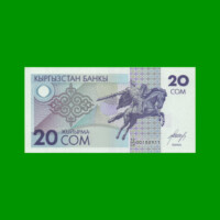 BILLETE DE KYRGISTAN 20 SON, PICK 6, AÑO 1993, ESTADO SIN CIRCULAR.-
