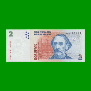PESOS CONVERTIBLES 2do DISEÑO $2,00, BOT 3206, AÑO 2000, ESTADO EXCELENTE+.-