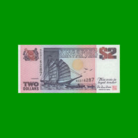 BILLETE DE SINGAPUR 2 DOLARES, PICK 28, ESTADO SIN CIRCULAR.-