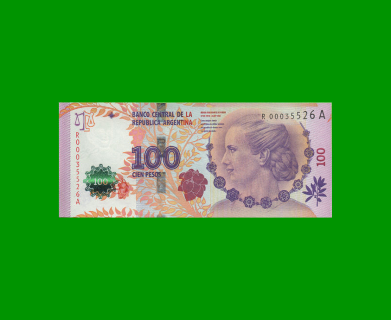 REPOSICION BILLETE CONVERTIBLE TERCER DISEÑO $ 100,00 CONMEMORATIVO, BOT C003, ESTADO SIN CIRCULAR.-