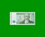 BILLETE DE KAZAJISTAN 3 TENGE, PICK 8, AÑO 1993, ESTADO SIN CIRCULAR.-