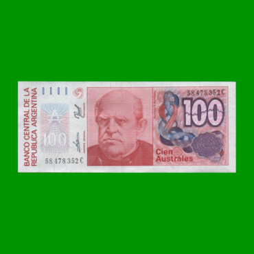 BILLETE DE AUSTRALES, 100 AUSTRALES, BOT 2846, AÑO 1990, ESTADO EXCELENTE.-
