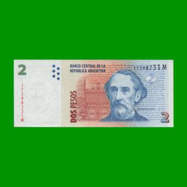 PESOS CONVERTIBLES 2do DISEÑO $2,00, BOT 3245, AÑO 2014, ESTADO EXCELENTE.-