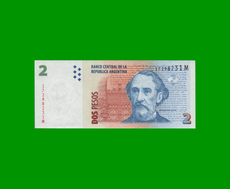 PESOS CONVERTIBLES 2do DISEÑO $2,00, BOT 3245, AÑO 2014, ESTADO EXCELENTE.-