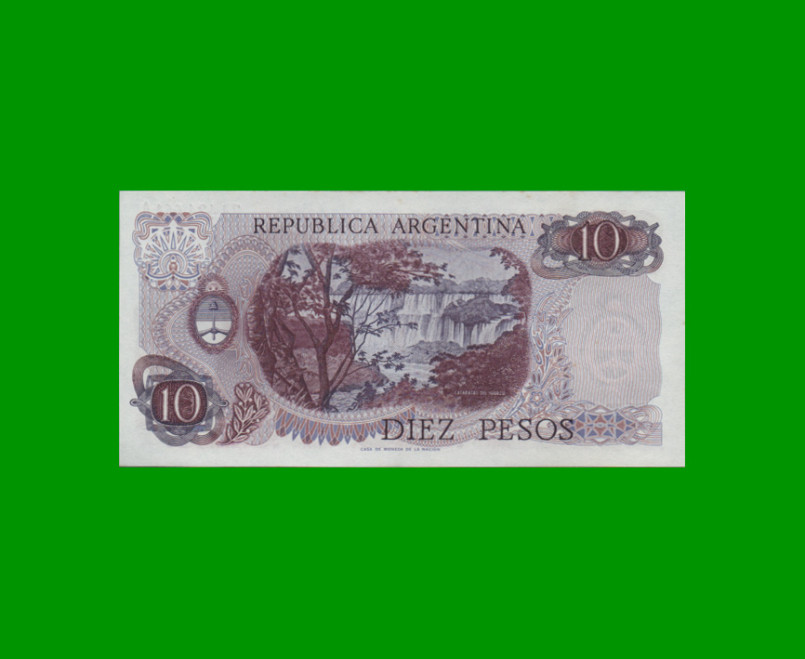 PESOS LEY 18.188 $10,00, BOT 2342, AÑO 1972, ESTADO EXCELENTE.- - Imagen 2