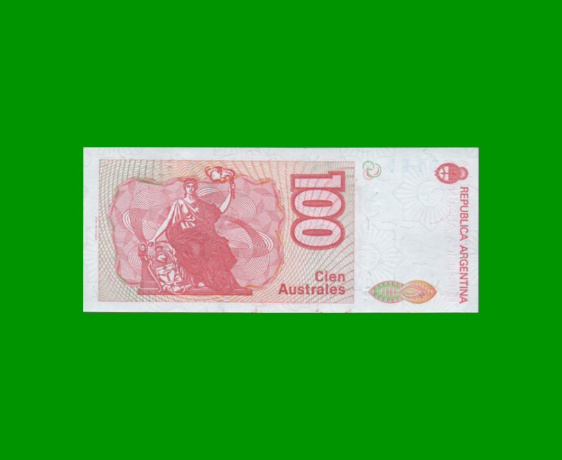 BILLETE DE AUSTRALES, 100 AUSTRALES, BOT 2846, AÑO 1990, ESTADO SIN CIRCULAR.- - Imagen 2