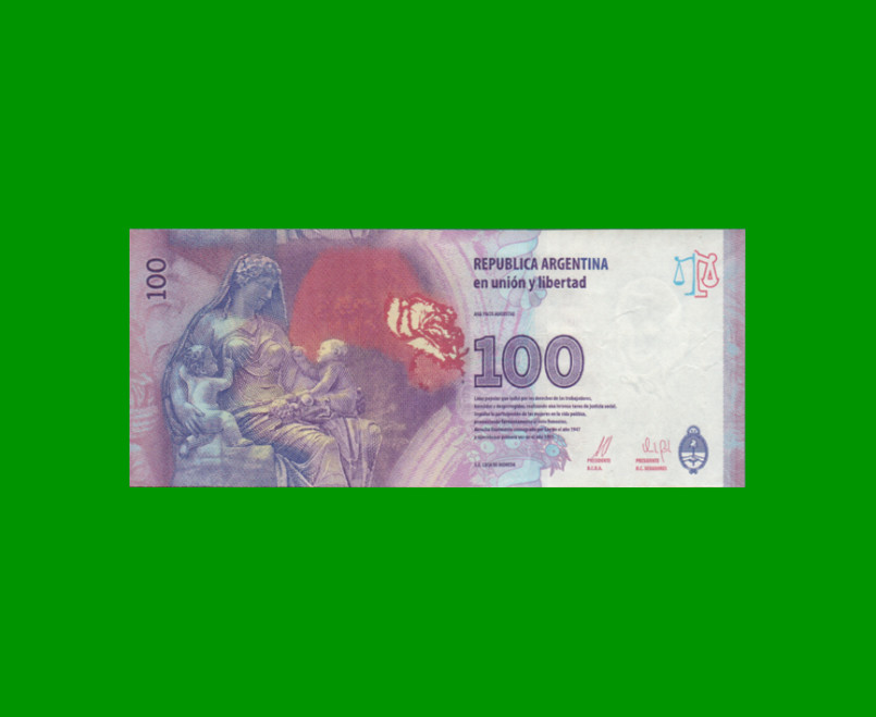 PESOS 3er DISEÑO $100,00, BOT 4328, AÑO 2015, ESTADO EXCELENTE.- - Imagen 2