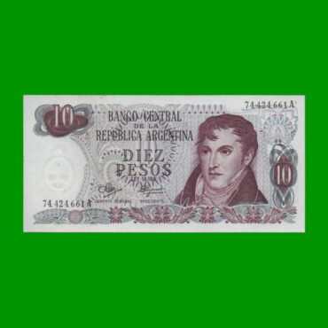 PESOS LEY 18.188 $10,00, BOT 2342, AÑO 1972, ESTADO EXCELENTE.-