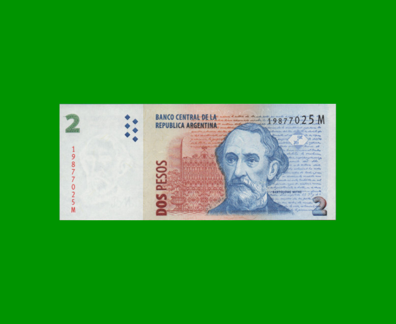 PESOS CONVERTIBLES 2do DISEÑO $2,00, BOT 3245, AÑO 2014, ESTADO SIN CIRCULAR.-