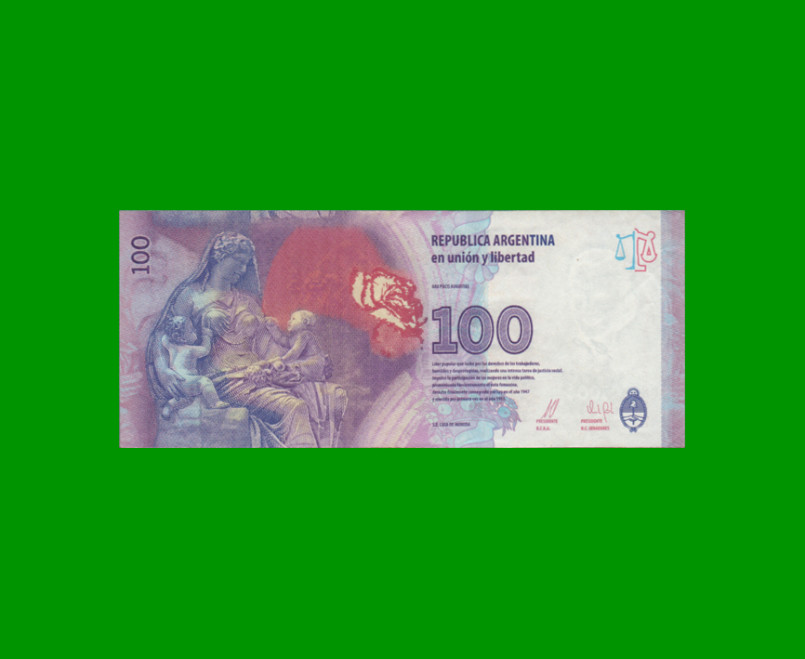 PESOS 3er DISEÑO $100,00, BOT 4329, AÑO 2015, ESTADO EXCELENTE.- - Imagen 2