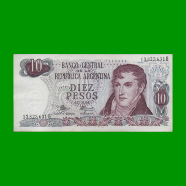 PESOS LEY 18.188 $10,00, BOT 2343, AÑO 1972, ESTADO EXCELENTE.-