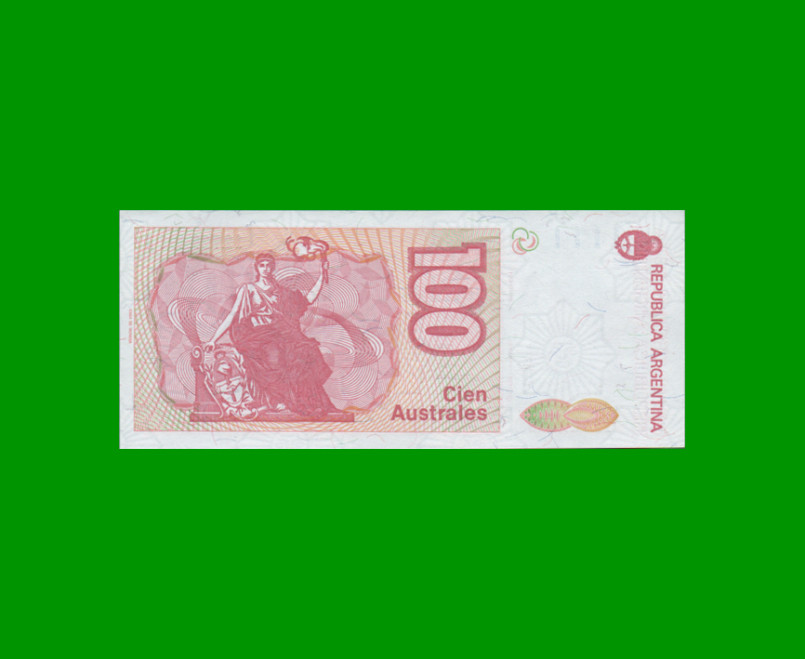 BILLETE DE AUSTRALES, 100 AUSTRALES, BOT 2847, AÑO 1990, ESTADO SIN CIRCULAR.- - Imagen 2