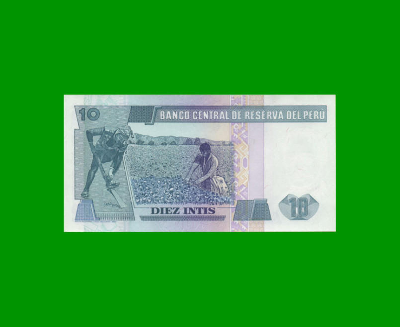 BILLETE DE PERU 10 INTIS, PICK 129, AÑO 1987, ESTADO SIN CIRCULAR.- - Imagen 2