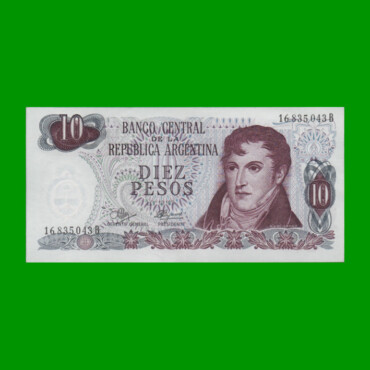 PESOS LEY 18.188 $10,00, BOT 2343, AÑO 1972, ESTADO EXCELENTE+ .-