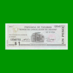 BONO DE TUCUMAN $ 1,00, EC 432, AÑO 1993, ESTADO SIN CIRCULAR.-