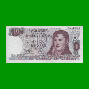 PESOS LEY 18.188 $10,00, BOT 2346, AÑO 1973, ESTADO EXCELENTE+ .-