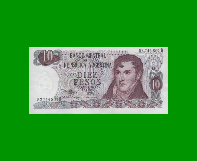 PESOS LEY 18.188 $10,00, BOT 2346, AÑO 1973, ESTADO EXCELENTE+ .-