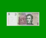 PESOS CONVERTIBLES 2do DISEÑO $5,00, BOT 3302, AÑO 1999, ESTADO SIN CIRCULAR.-