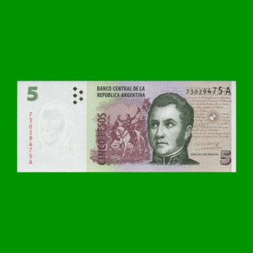 PESOS CONVERTIBLES 2do DISEÑO $5,00, BOT 3302, AÑO 1999, ESTADO SIN CIRCULAR.-