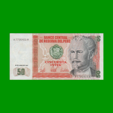 BILLETE DE PERU 50 INTIS, PICK 131b, AÑO 1987, ESTADO SIN CIRCULAR.-