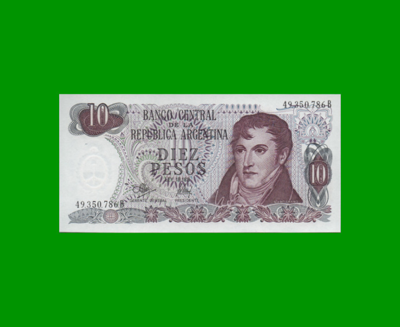 PESOS LEY 18.188 $10,00, BOT 2346, AÑO 1973, ESTADO SIN CIRCULAR.-