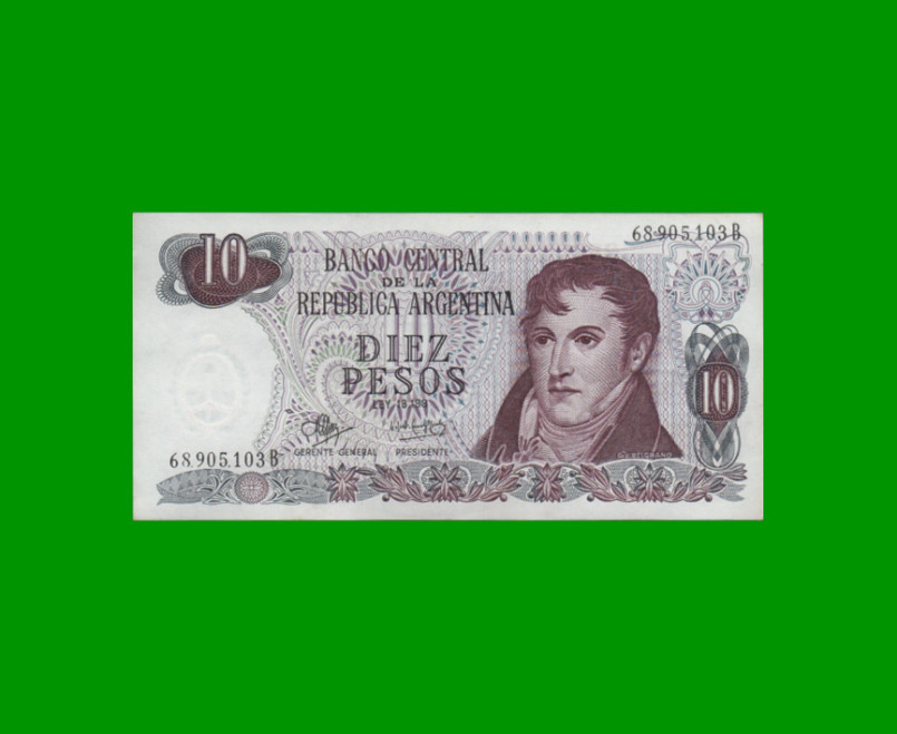 PESOS LEY 18.188 $10,00, BOT 2348, AÑO 1973, ESTADO EXCELENTE+ .-