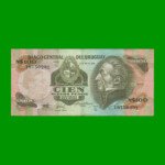 BILLETE DE URUGUAY $100,00 N$ PICK 62A, AÑO 1987, SERIE G, ESTADO MUY BUENO+.-
