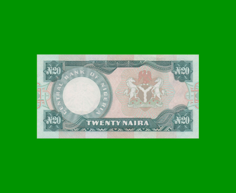 BILLETE DE NIGERIA 20 NAIRA, PICK 26g, AÑO 2002 ESTADO SIN CIRCULAR.- - Imagen 2