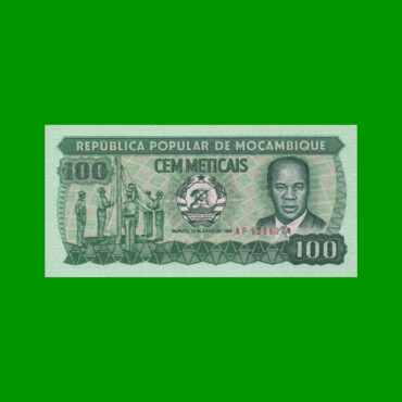 BILLETE DE MOZAMBIQUE 100 METICAIS, PICK 130a, AÑO 1983 ESTADO SIN CIRCULAR.-