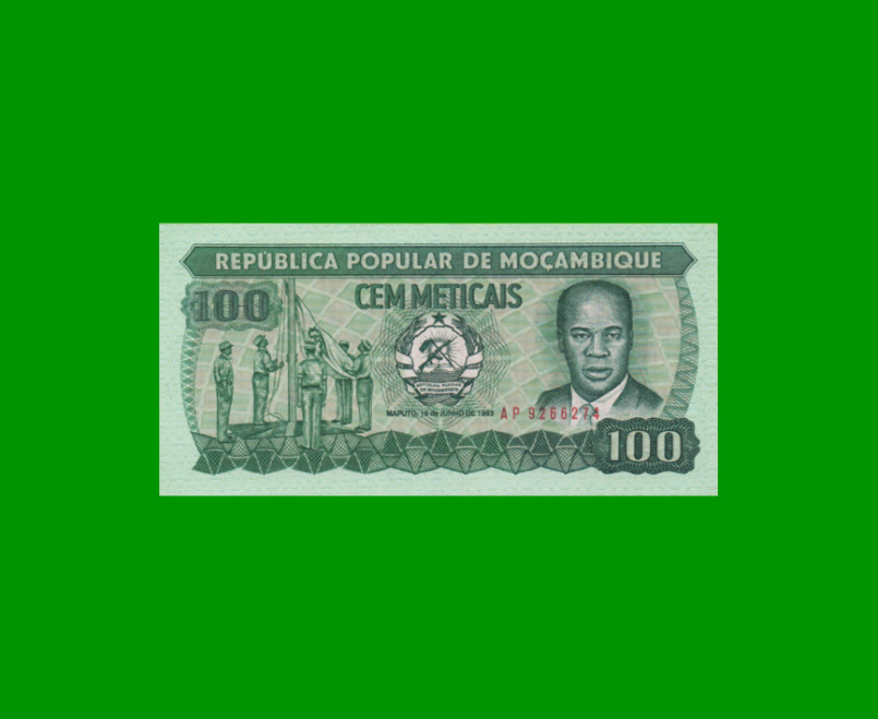 BILLETE DE MOZAMBIQUE 100 METICAIS, PICK 130a, AÑO 1983 ESTADO SIN CIRCULAR.-