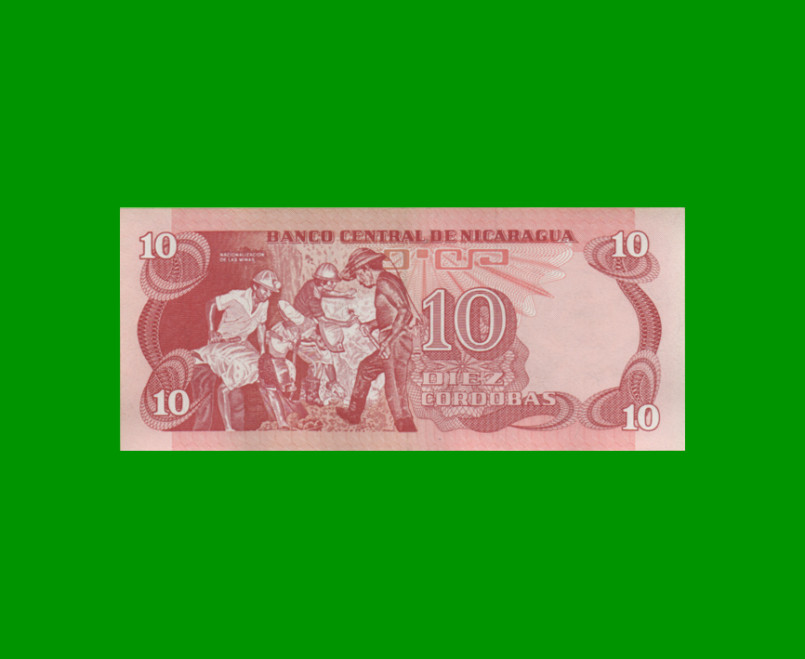 BILLETE DE NICARAGUA 10 CORDOBAS, PICK 134, ESTADO EXCELENTE+.- - Imagen 2