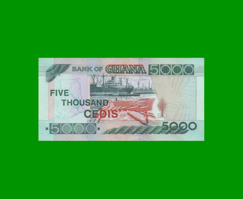 BILLETE DE GHANA 5.000 CEDIS, PICK 34h, AÑO 2002 ESTADO SIN CIRCULAR.- - Imagen 2