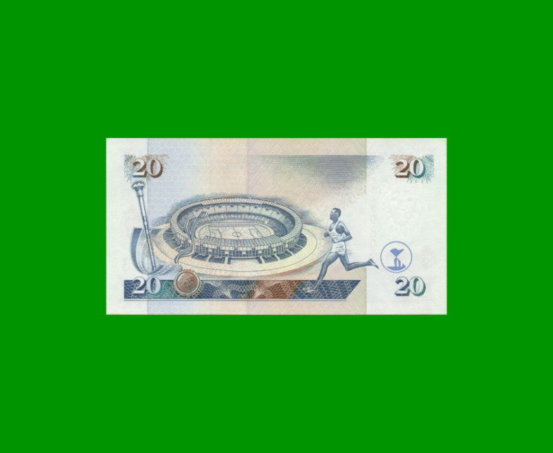 BILLETE DE KENYA 20 SHILINGI,  PICK 32, AÑO 1995 ESTADO SIN CIRCULAR.- - Imagen 2