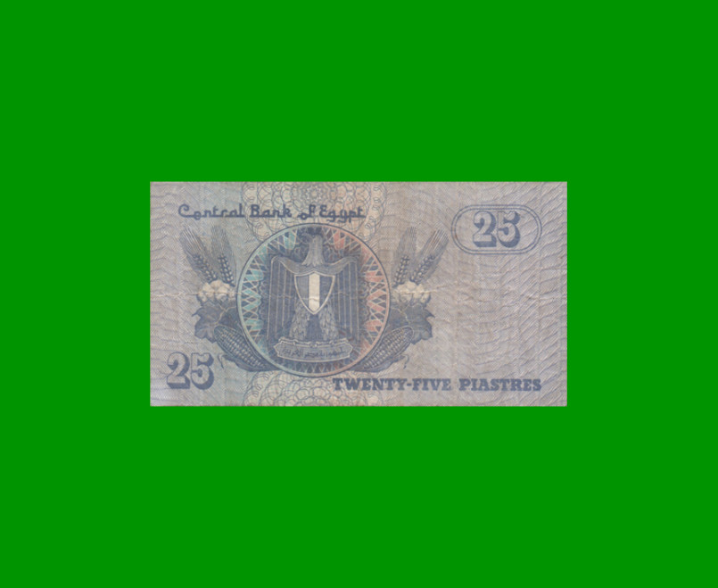 BILLETE DE EGIPTO 25 PIASTRES, PICK 57a, ESTADO BUENO+ .- - Imagen 2