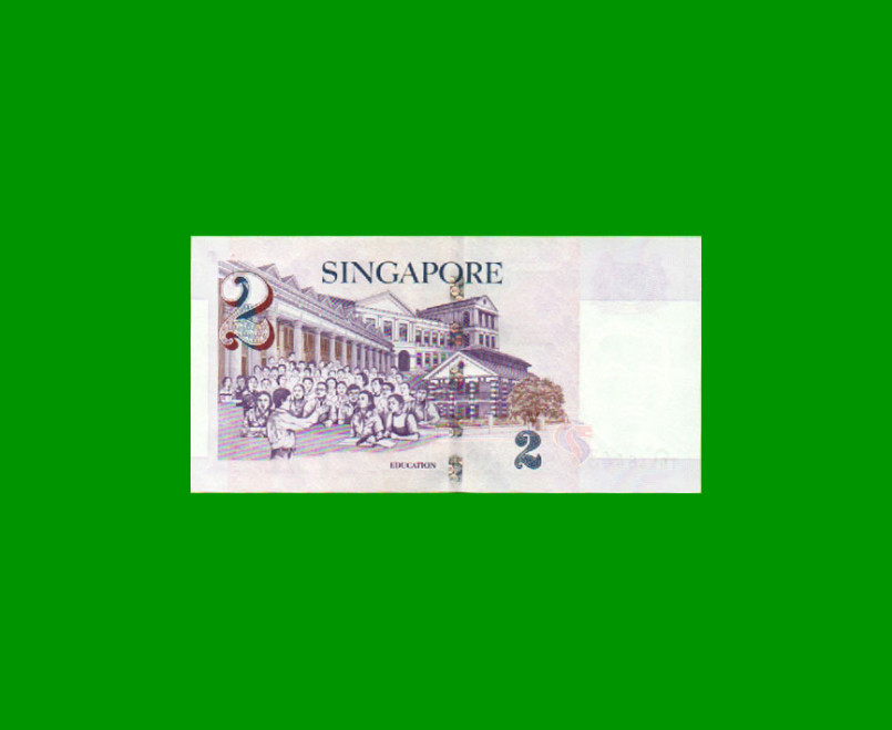 BILLETE DE SINGAPUR 2 DOLARES, PICK 38, ESTADO SIN CIRCULAR.- - Imagen 2