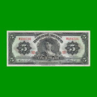 BILLETE DE MEXICO $5,00 PICK 60h, AÑO 1963, ESTADO MUY BUENO.-