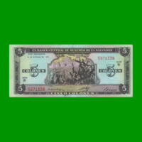 BILLETE DE EL SALVADOR 5 COLONES, PICK 126, AÑO 1977 ESTADO SIN CIRCULAR.-
