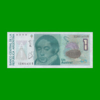 BILLETE DE AUSTRALES, 1 AUSTRAL, BOT 2804, AÑO 1986, ESTADO SIN CIRCULAR.-
